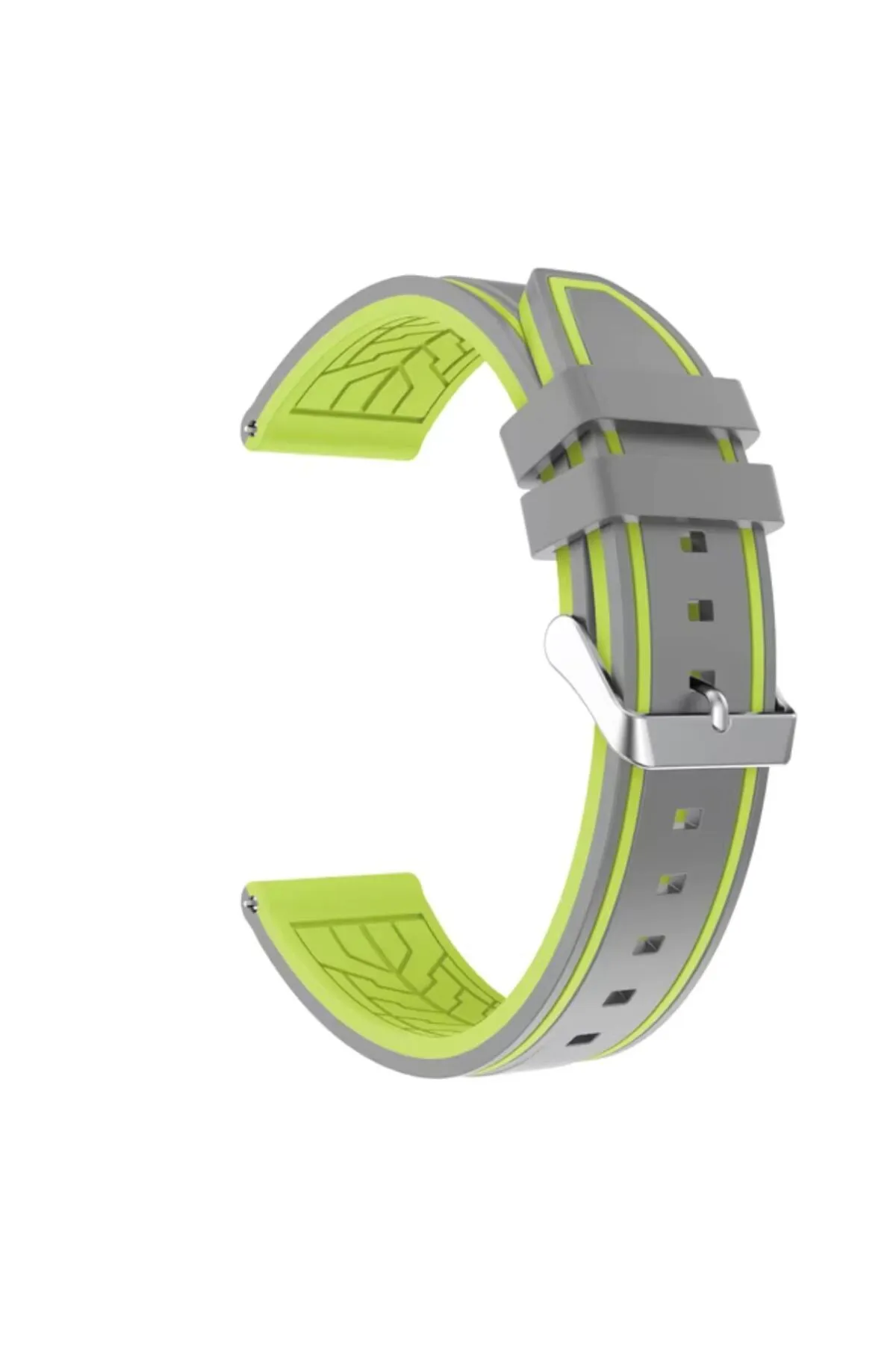 MarkaCase Honor Watch Gs Pro İçin Silikon Kordon (22mm) - Gri/Sarı