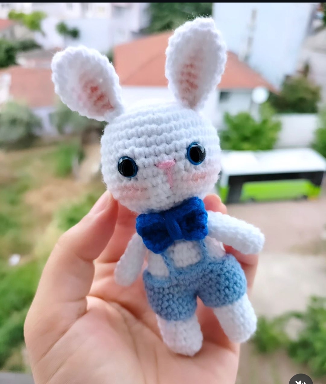 Dukakidstoys Amigurumi sevimli oyuncak tavşan 12 cm