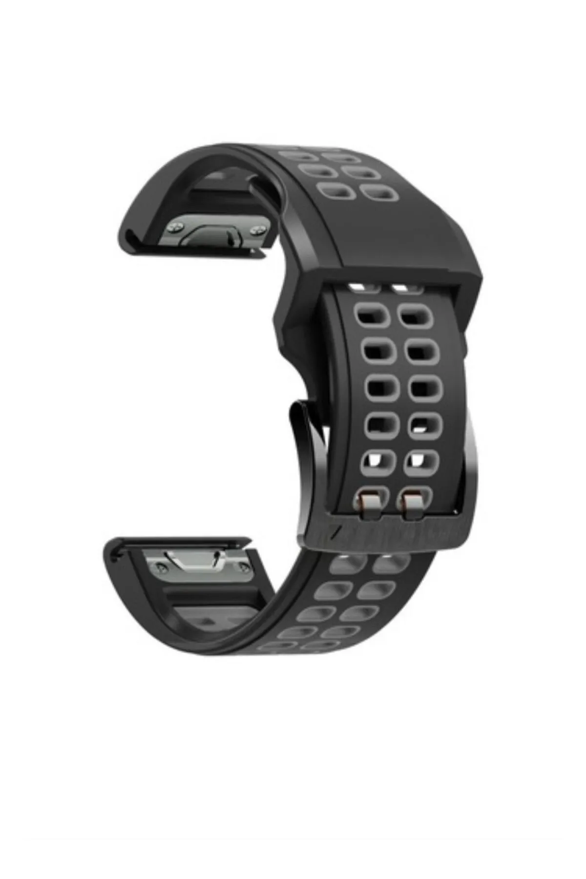 MarkaCase Garmin Instinct Solar Için Quick Fit Özellikli (22mm) Çift Sıralı Silikon Saat Kordonu görsel 3