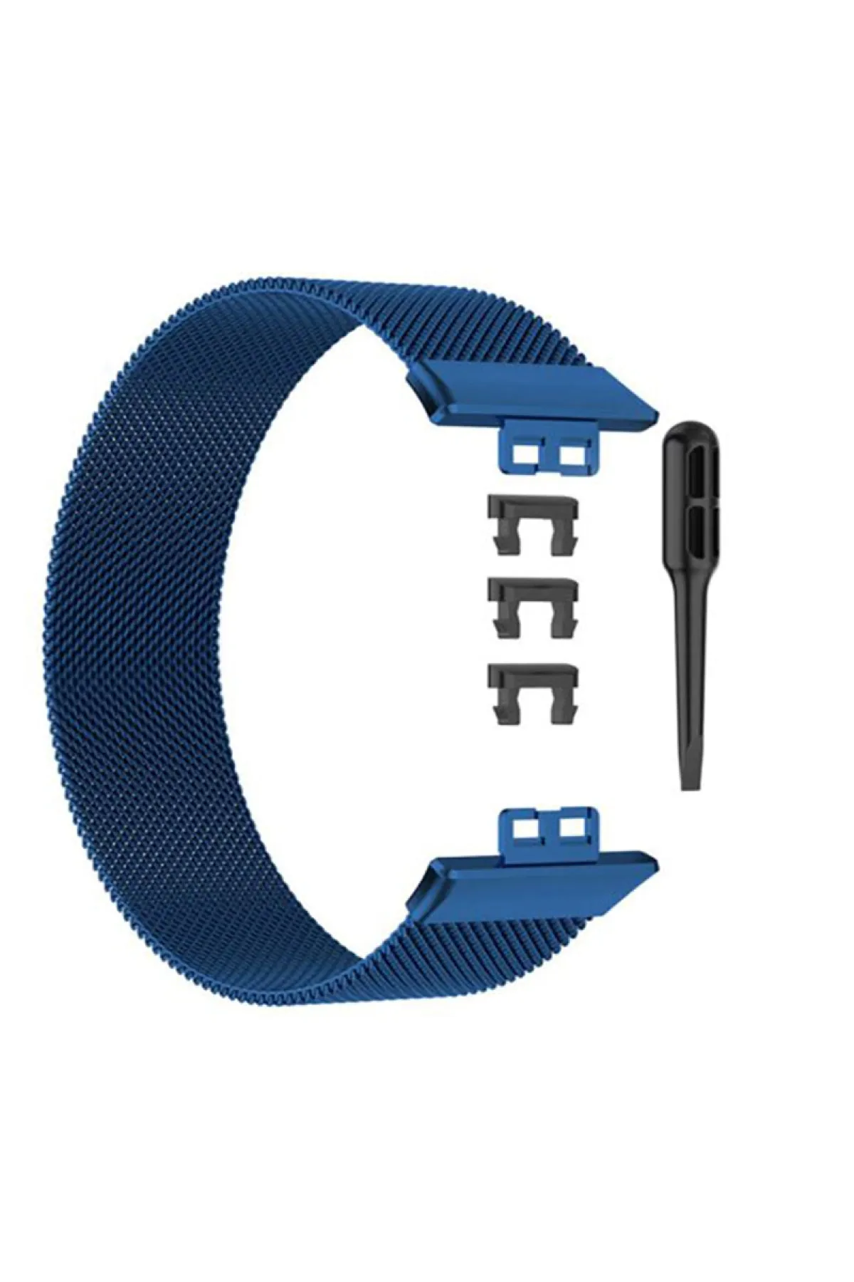 MarkaCase Huawei Watch Fit Elegant Için Pimli Metal Mıknatıslı Milanese Kordon Lacivert