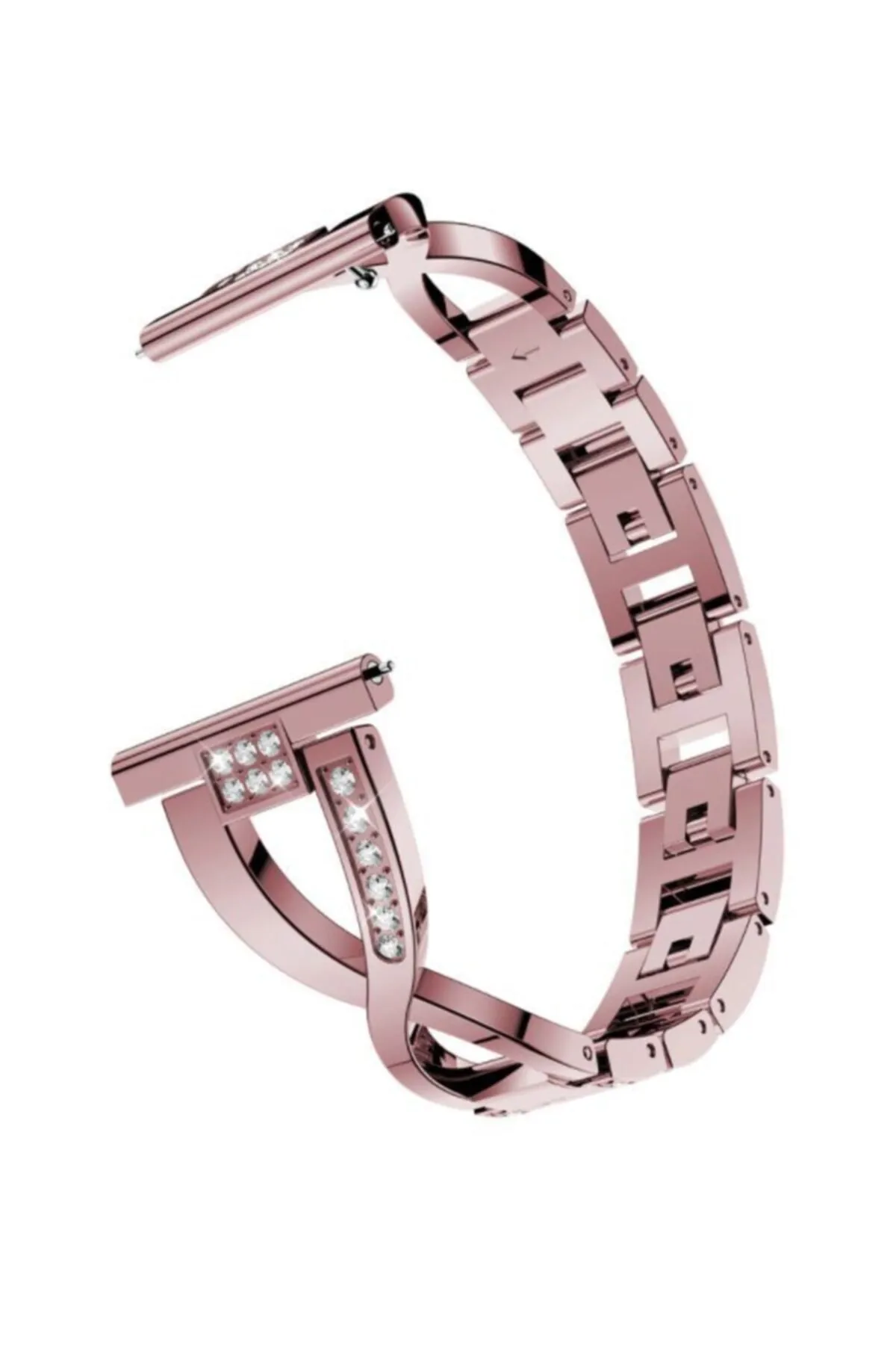 MarkaCase Fossil Watch Gen 6 Uyumlu Için Pırlanta Görünümlü Taşlı Fantezi Kordon Rose