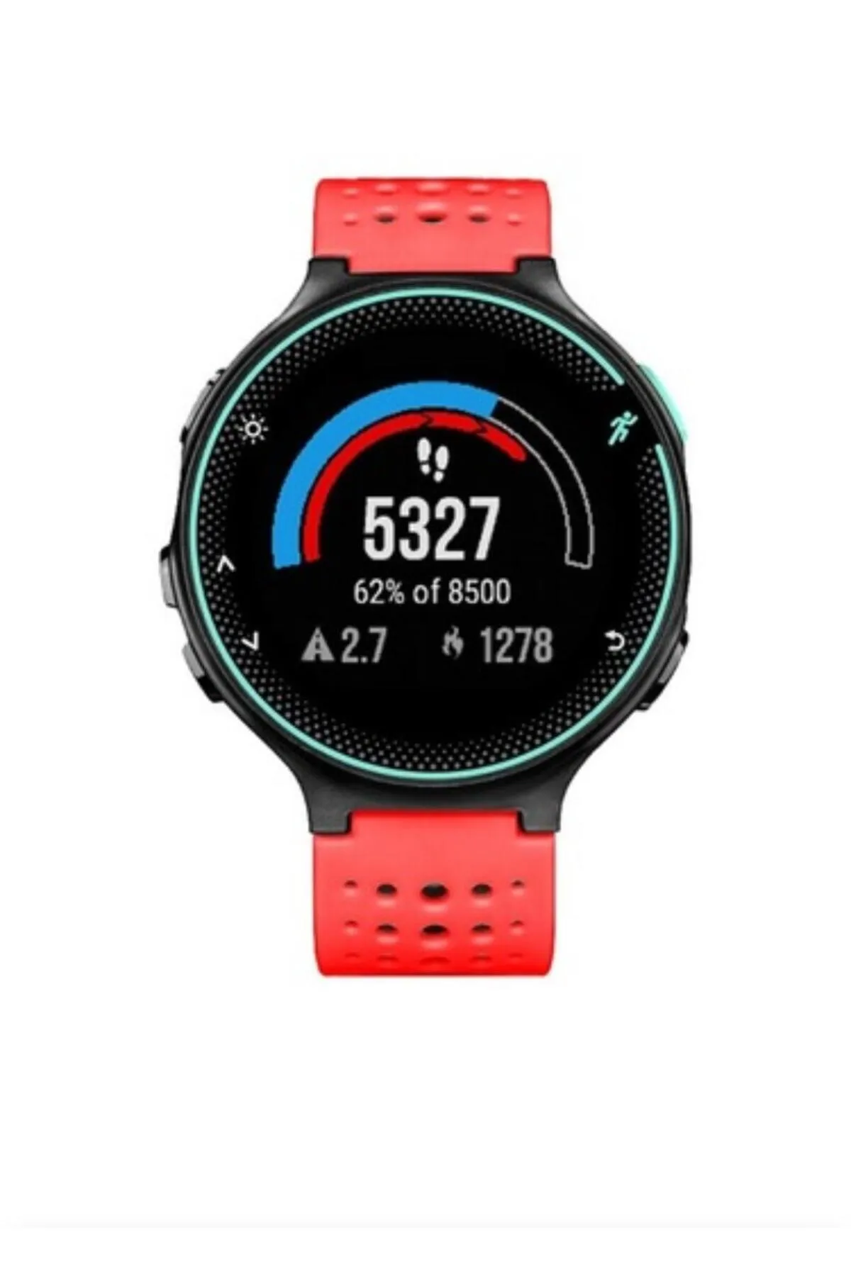MarkaCase Garmin Forerunner 735XT Uyumlu Silikon Kordon - Kırmızı/Siyah görsel 3