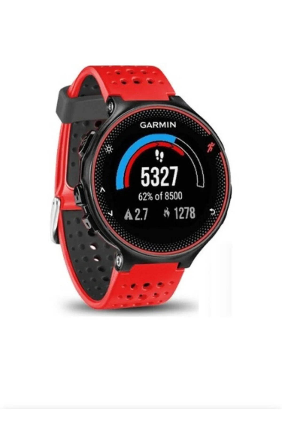 MarkaCase Garmin Forerunner 230-235 Uyumlu Silikon Kordon - Kırmızı/Siyah
