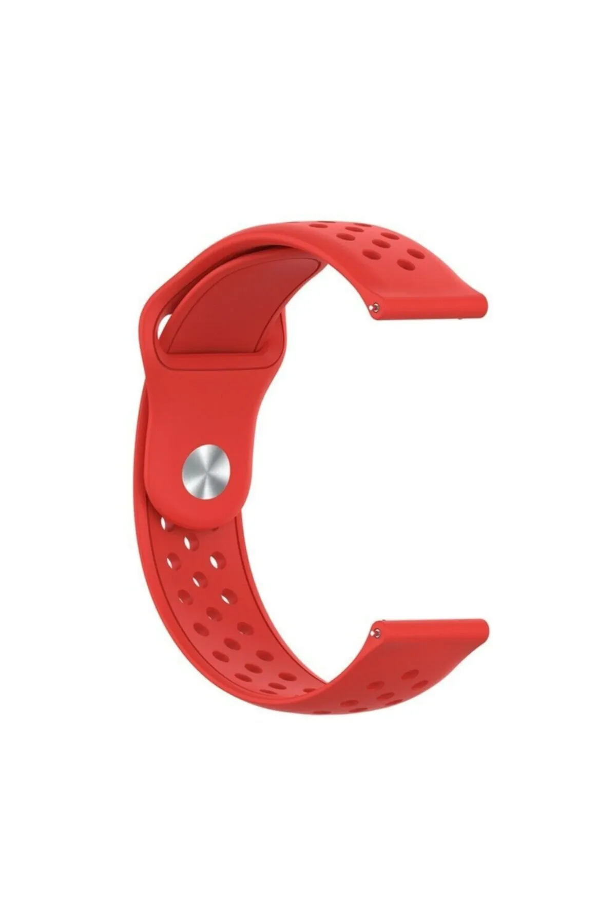 MarkaCase Fossil Watch Gen 6 Için Delikli Pimli Kordon Kırmızı