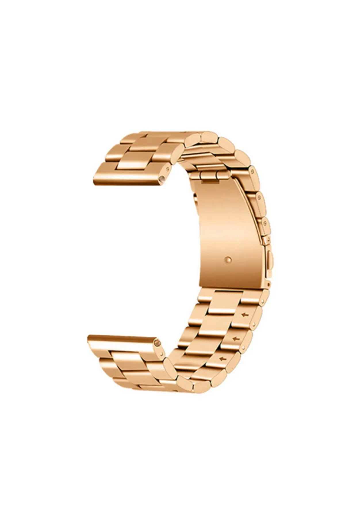 MarkaCase Fossil Watch Gen 6 Için Metal Tokalı Dişli Kordon Rose Gold