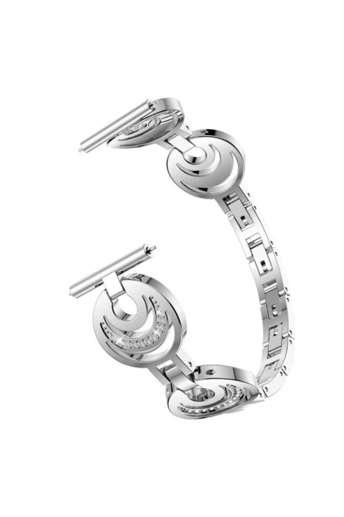 MarkaCase Fossil Watch Gen 6 Için Pırlanta Görünümlü Metal Fantezi Kordon Gümüş