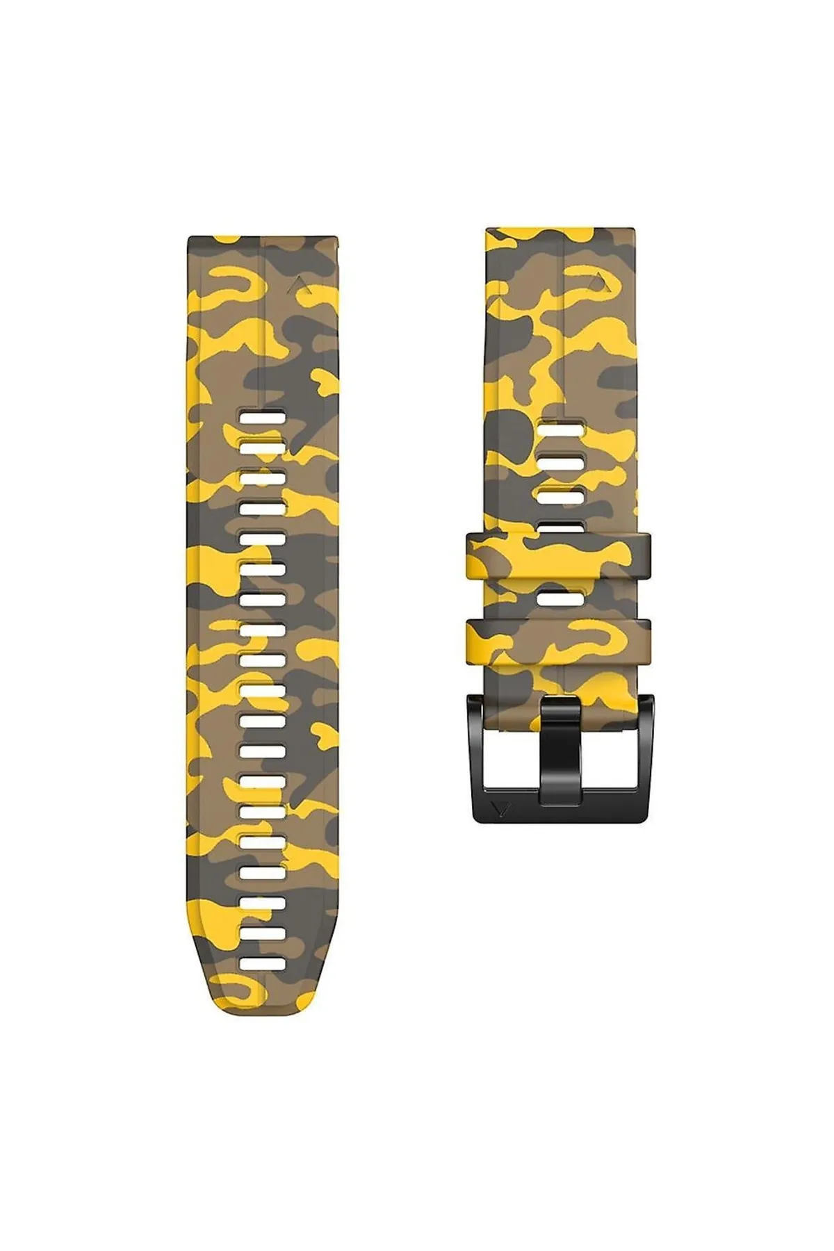 MarkaCase Garmin apporach 60-62 (22mm) Kamuflaj Silikon Saat Kordonu - Sarı Kamuflaj görsel 3