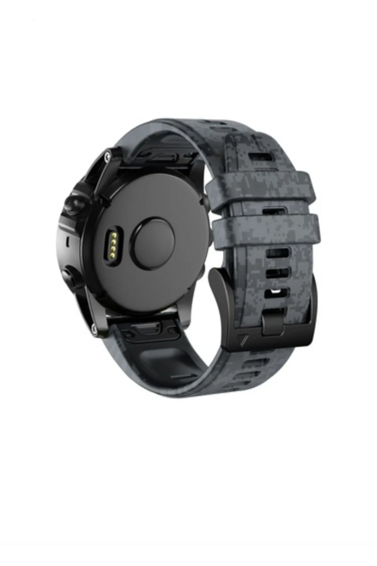 MarkaCase Garmin Quatix 6 (22MM) Kamuflaj Silikon Saat Kordonu - Antrasit Kamuflaj görsel 2