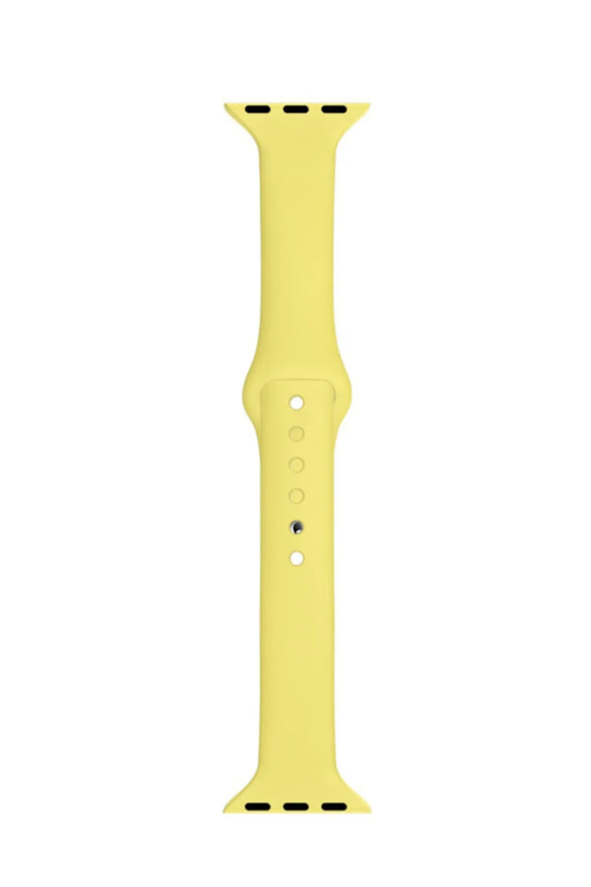 MarkaCase Apple Watch Seri 1 2 3 Için 38 Mm Slim Silikon Kordon Kayış Sarı