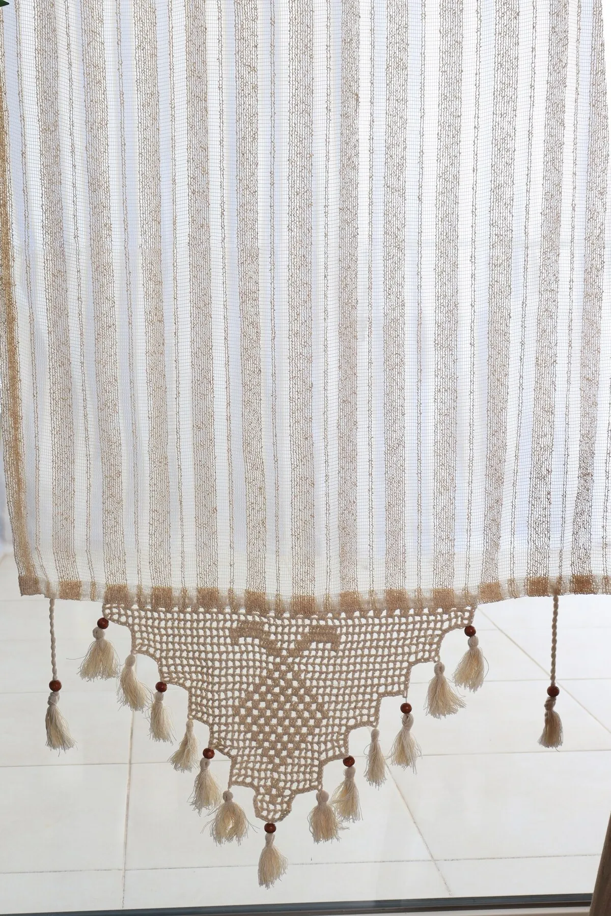 Buldan Concept Buldan Çizgili Tül Perde 220x200 cm görsel 3
