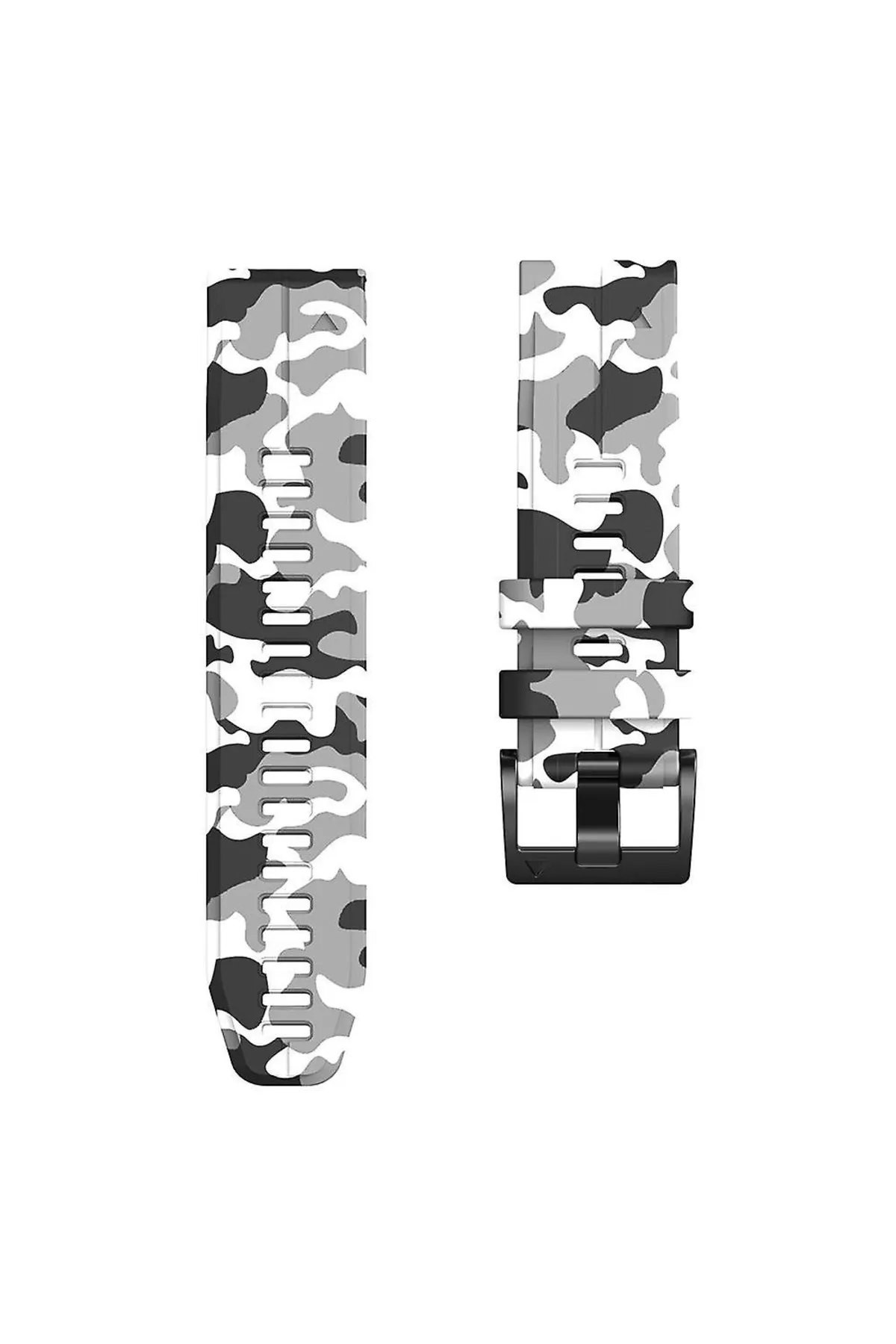 MarkaCase Garmin Quatix 5 (22MM) Kamuflaj Silikon Saat Kordonu - Beyaz Kamuflaj görsel 4