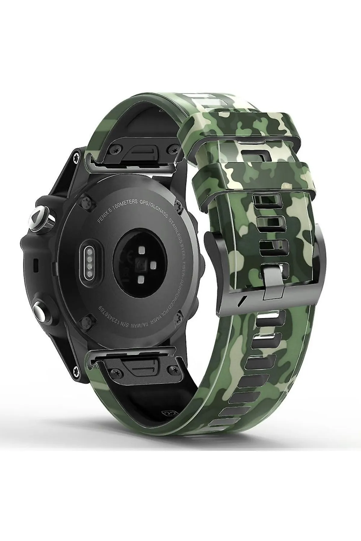 MarkaCase Garmin Descent MK1 Quick (26MM) Kamuflaj Silikon Saat Kordonu - Yeşil Kamuflaj