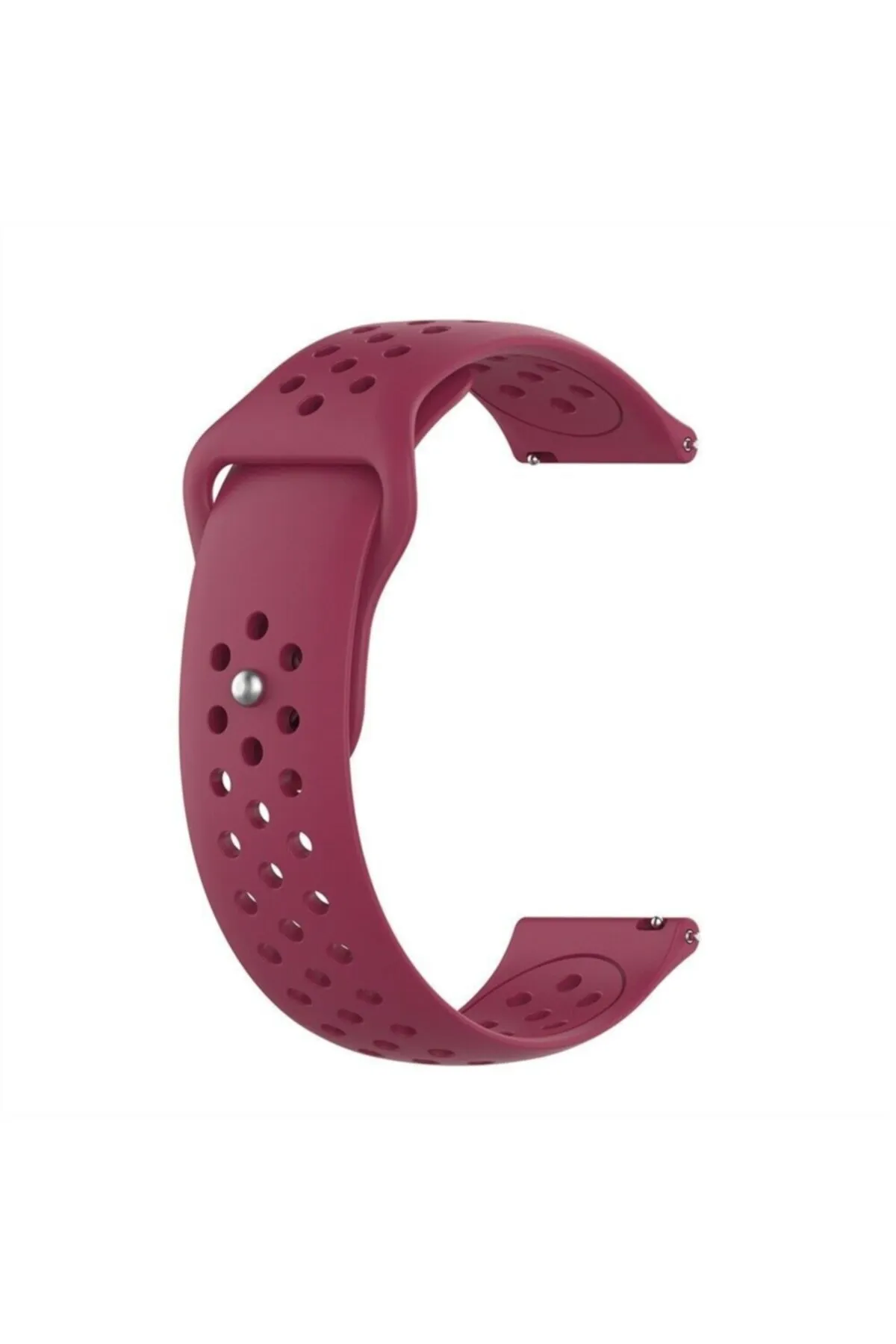 MarkaCase Fossil Watch Gen 6 Uyumlu Delikli Pimli Kordon Bordo