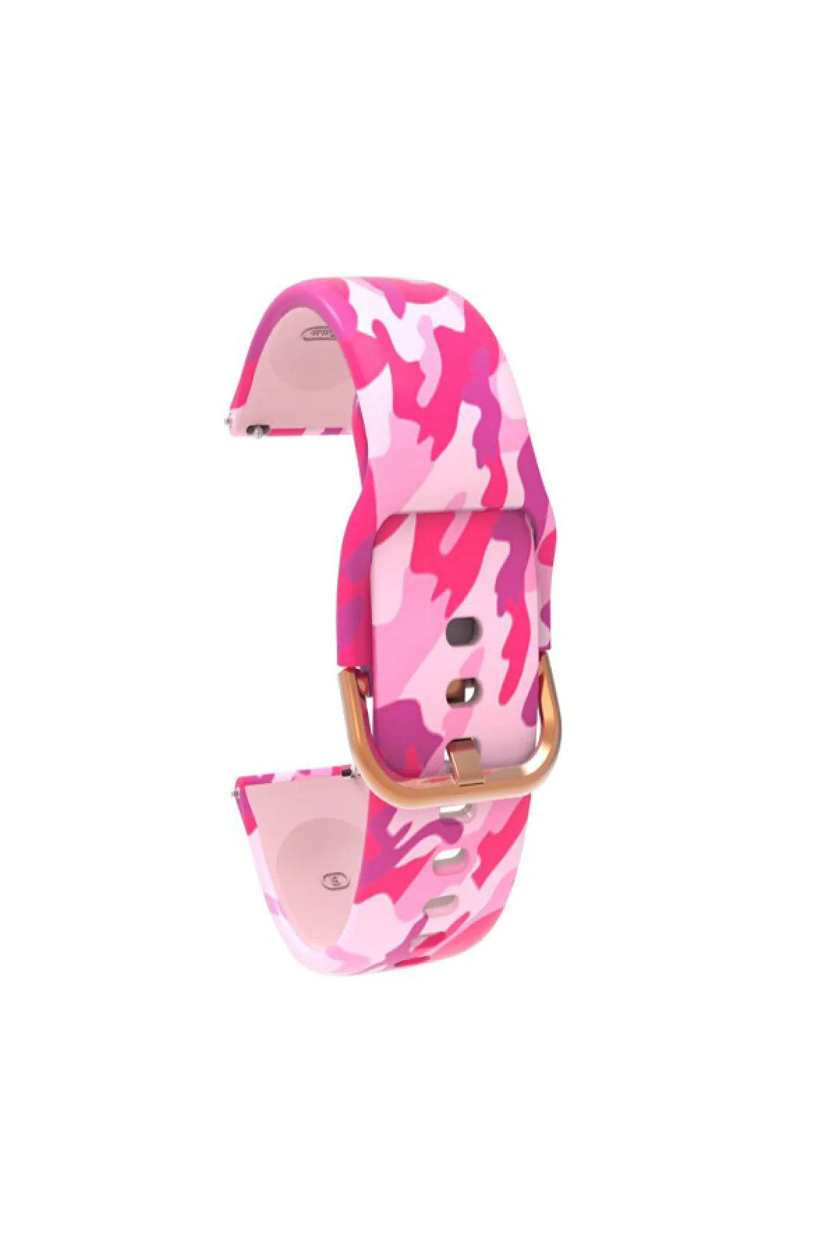 MarkaCase Fossil Watch Gen 6 Için Uyumlu Desenli Silikon Kordon Pembe Kamuflaj