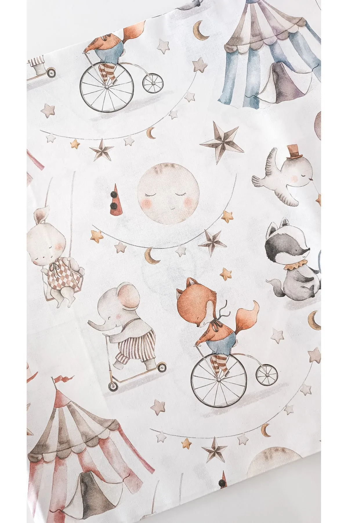 O&G Collection Sirk Desenli %100 Pamuklu (90X190 CM) Lastikli Çarşaf Ve Yastık Kılıfı Seti 2'li Set Bebek / Çocuk görsel 2