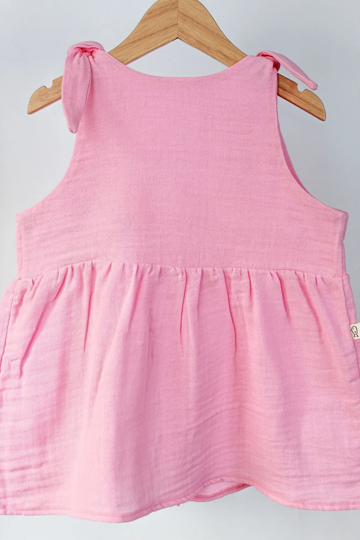 O&G Collection Kız Bebek / Çocuk %100 Pamuklu Sırt Düğme Detaylı Müslin Elbise