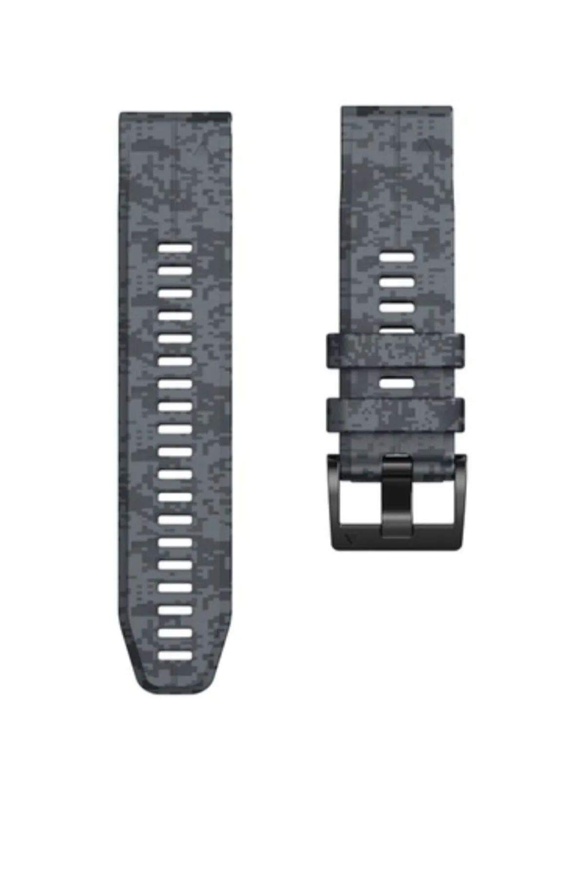 MarkaCase Garmin fenix 5x-5x plus sapphire  (26MM) Kamuflaj Silikon Saat Kordonu - Antrasit Kamuflaj görsel 3