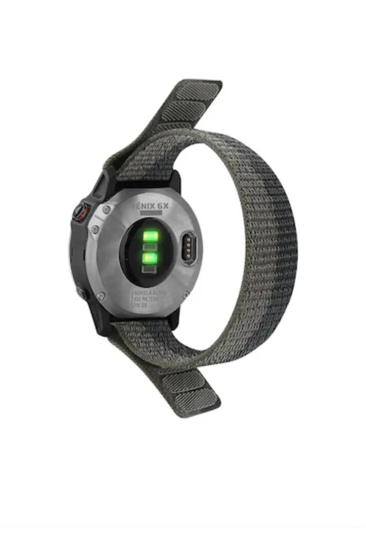 MarkaCase Garmin Fenix 5x-5xplus Sapphire Kumaş Kordon (26MM) (siyah-haki) görsel 2