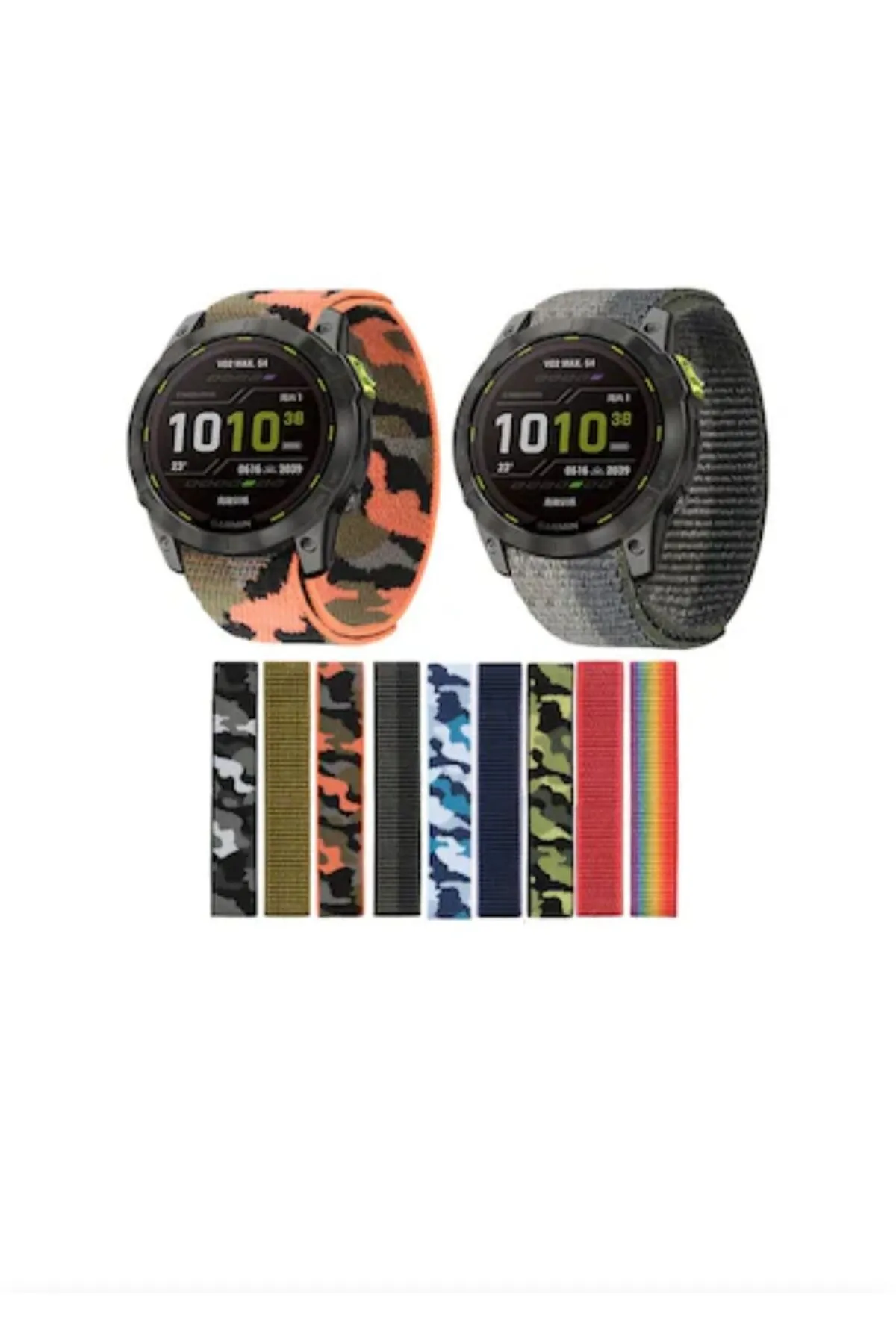 MarkaCase Garmin Fenix 7x-7x Pro-Plus Kumaş Kordon (26MM) (siyah-haki) görsel 3