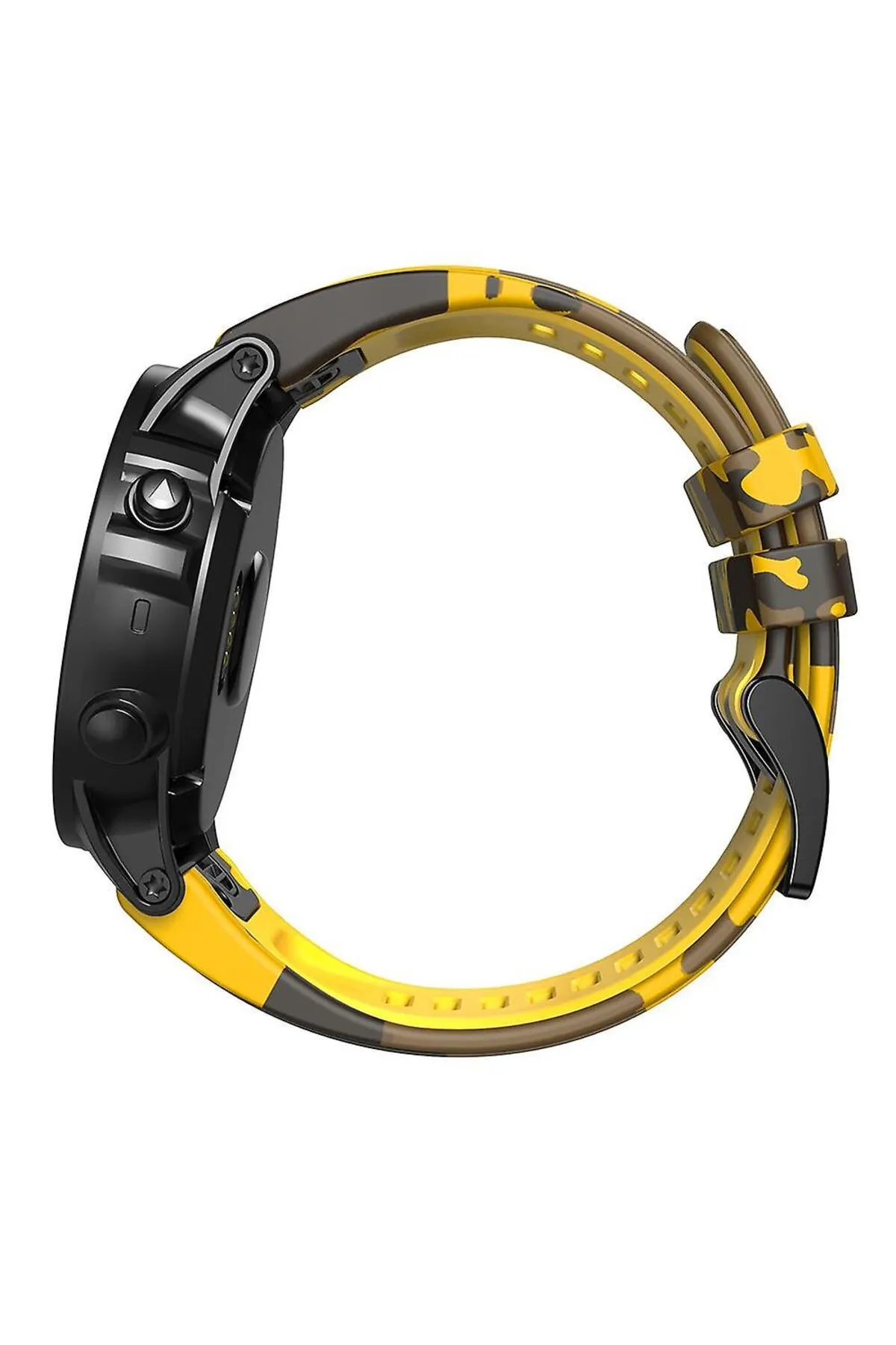 MarkaCase Garmin Descent MK1 Quick (26MM) Kamuflaj Silikon Saat Kordonu - Sarı Kamuflaj görsel 4