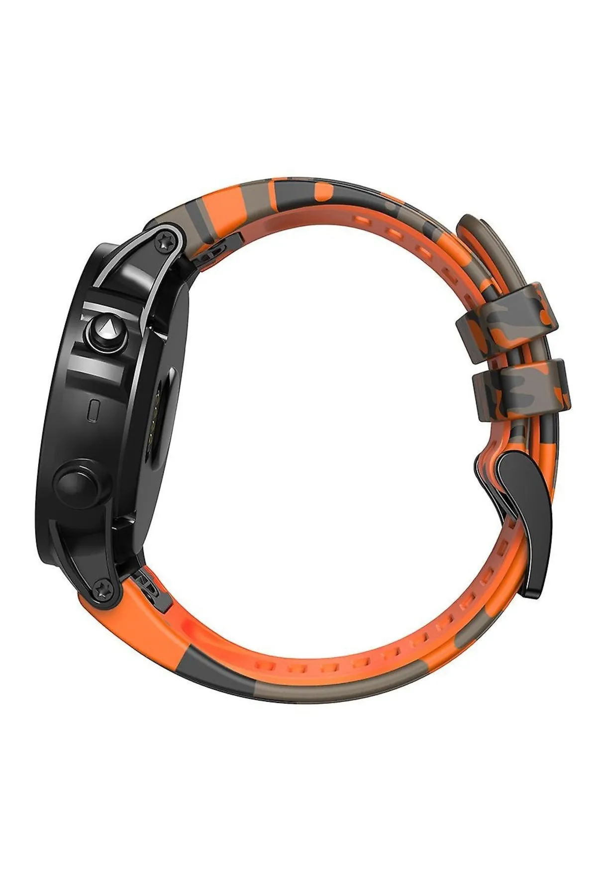 MarkaCase Garmin Descent MK1 Quick (26MM) Kamuflaj Silikon Saat Kordonu - Turuncu Kamuflaj görsel 4