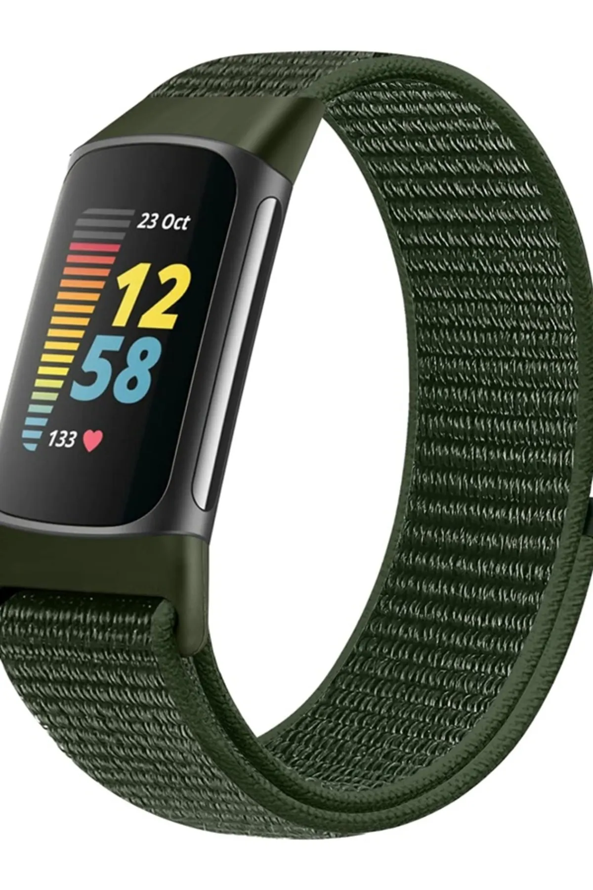 MarkaCase Fitbit Charge 5 İçin Dokuma Kordon - Koyu Yeşil