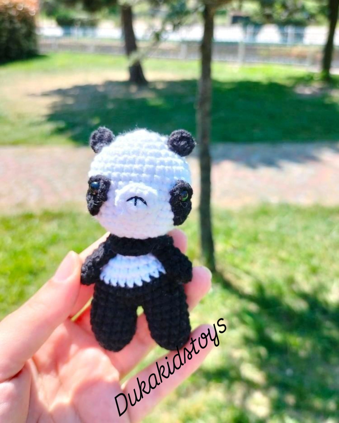 Dukakidstoys Amigurumi sevimli panda anahtarlık aksesuar hediyelik oyuncak