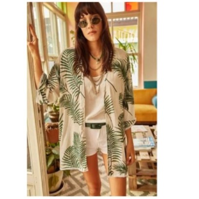 GButik's Palmiye Desenli Kimono