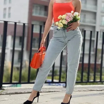 Yüksek Bel Mom Jeans