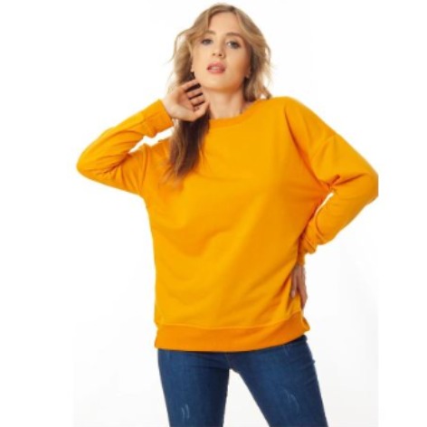 Kadın İki İplik Oversiz Düz Sweat
