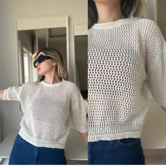 GButik's Ajur Detaylı Ince Triko Bluz
