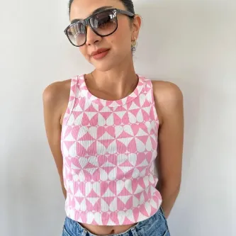 FİTTED FİTİLLİ ESNEK HALTER YAKA CROP ATLET