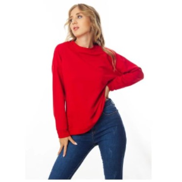 Kadın İki İplik Oversiz Düz Sweat