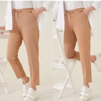 GButik's BEL LASTİKLİ BÜYÜK BEDEN KUMAŞ PANTOLON