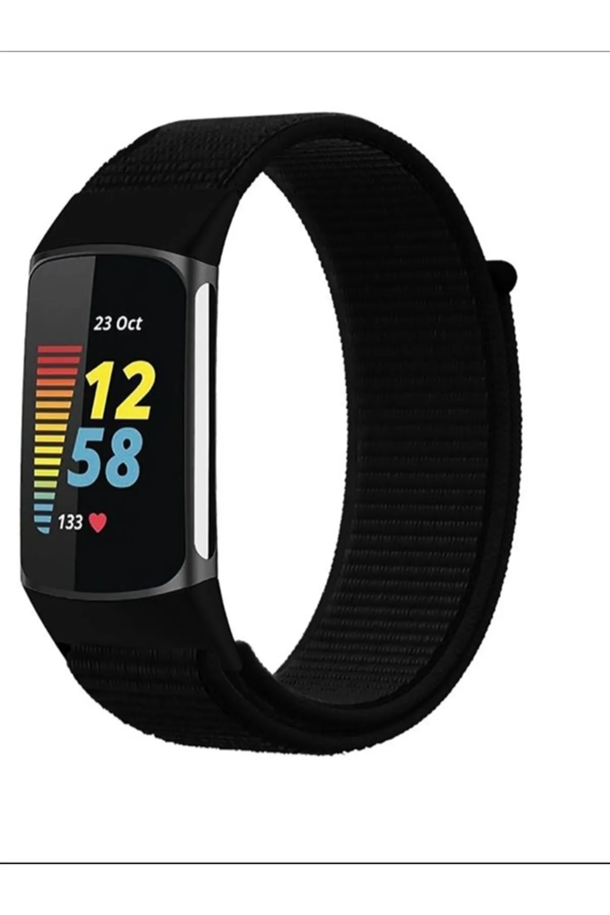 MarkaCase Fitbit Charge 5 İçin Dokuma Kordon - Siyah