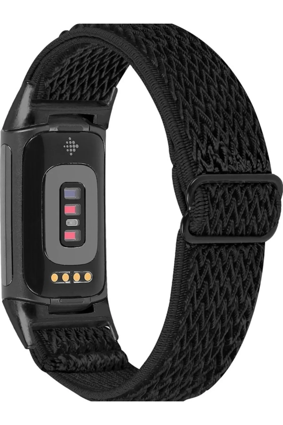 MarkaCase Fitbit Charge 5 Elastik Örgü Watch Kordon - Siyah görsel 2