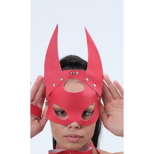 Harness Aksesuar Suni Deri Kırmızı Maske 800431