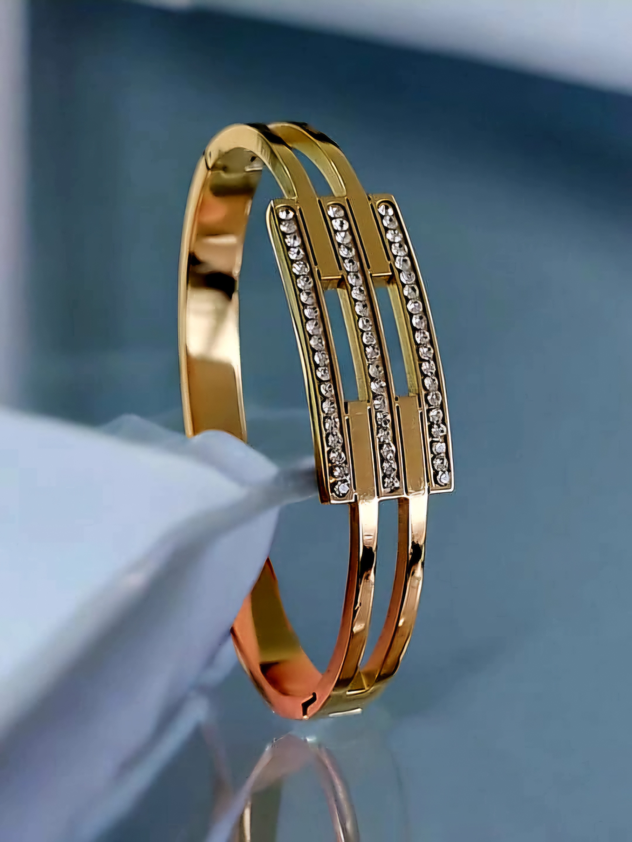 316L çelik gold kaburga kelepçe
