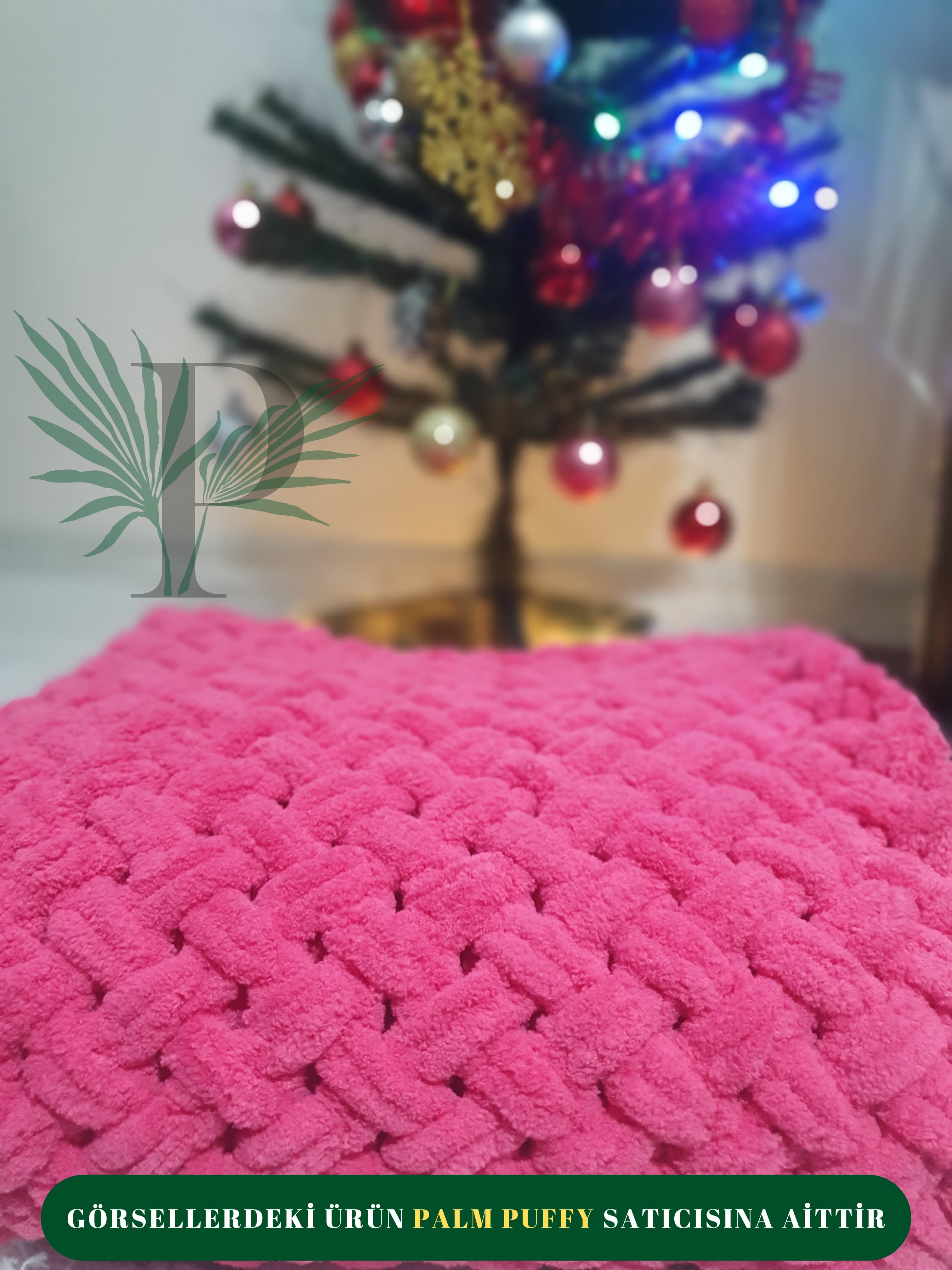 PALM PUFFY HASIR ÖRGÜLÜ PEMBE BEBEK BATTANİYESİ