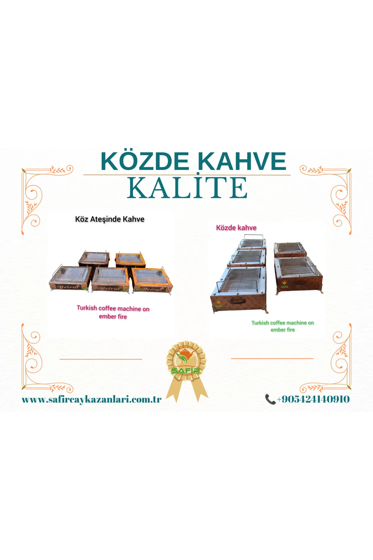 SAFİR ÇAY KAZANLARI Közde Kahve Mangalı Közde kahve makinesi Safir Közde Kahve ısıtıcısı görsel 4