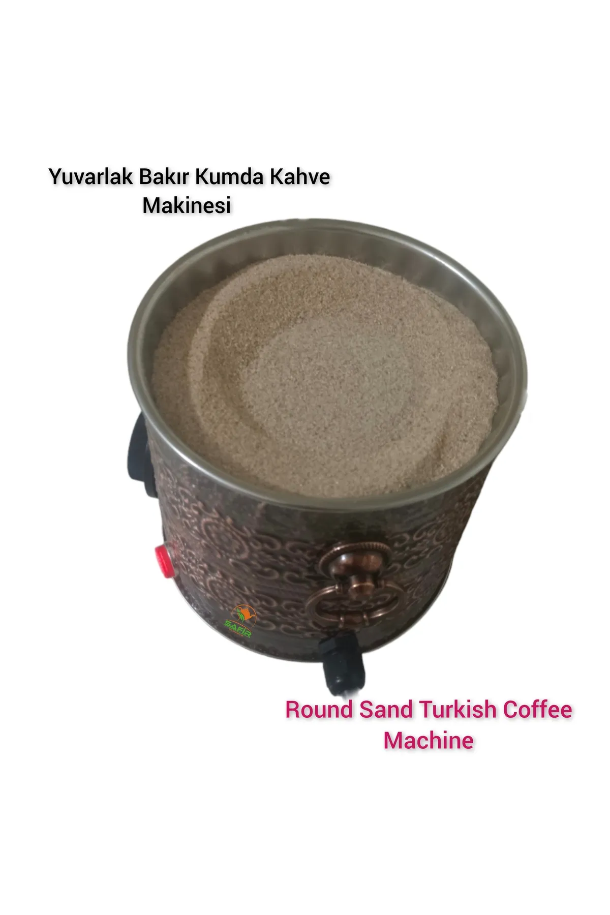 SAFİR ÇAY KAZANLARI Bakır Kumda Kahve Ev ve Ofis İçin Yuvarlak Bakır Kumda Kahve Makinesi Safir Kumda Kahve görsel 3