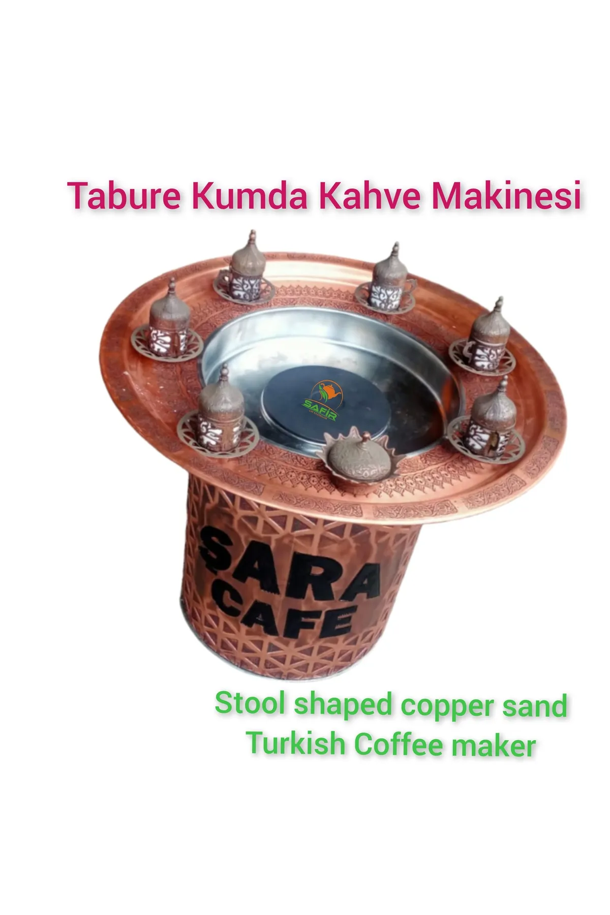 SAFİR ÇAY KAZANLARI Safir Tabure Kumda Kahve Makinesi Yüksek Boy Kumda Kahve Makinesi Safir Kumda Kahve Cihazı görsel 2
