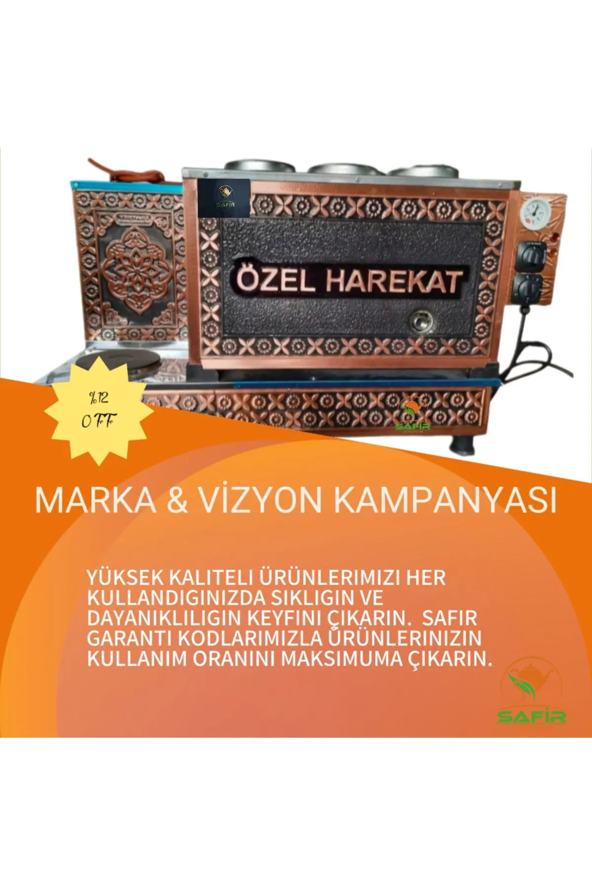 SAFİR ÇAY KAZANLARI 4 gözlü inoks Çay Kazanı Sadece Elektrikli Pleytli Çay Makinesi Çay Semaveri Çay Ocağı Safir görsel 3