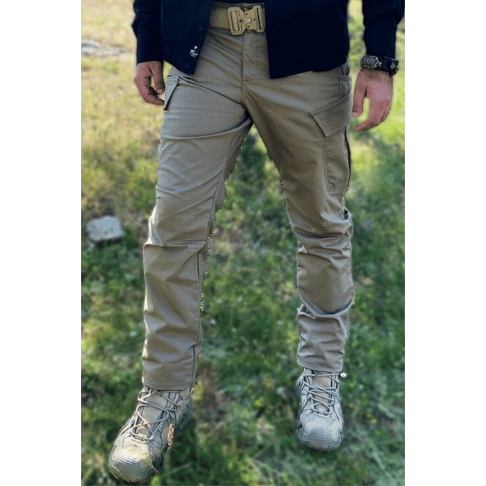 bej renkli 7 cepli kargo cepli airsoft outdoor taktik pantolon