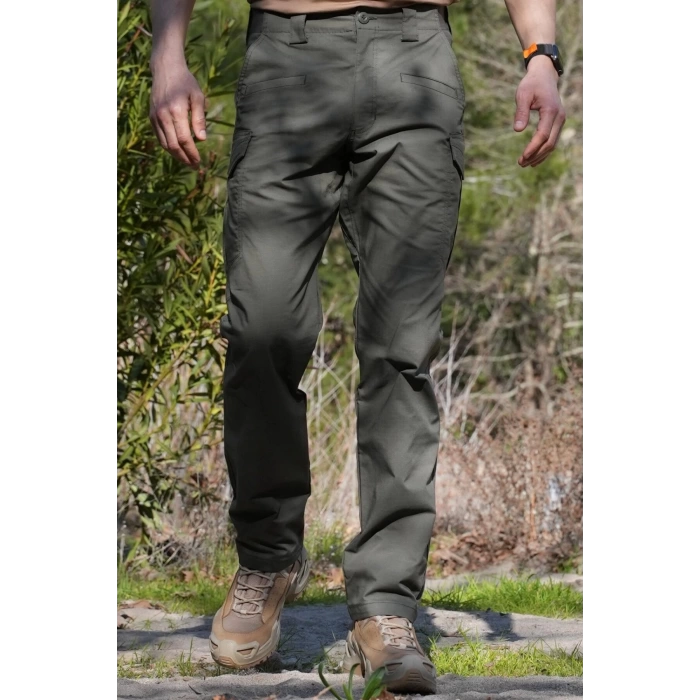 haki renkli 8 cepli likrali kaan model kargo cepli koruma airsoft outdoor taktik pantolon