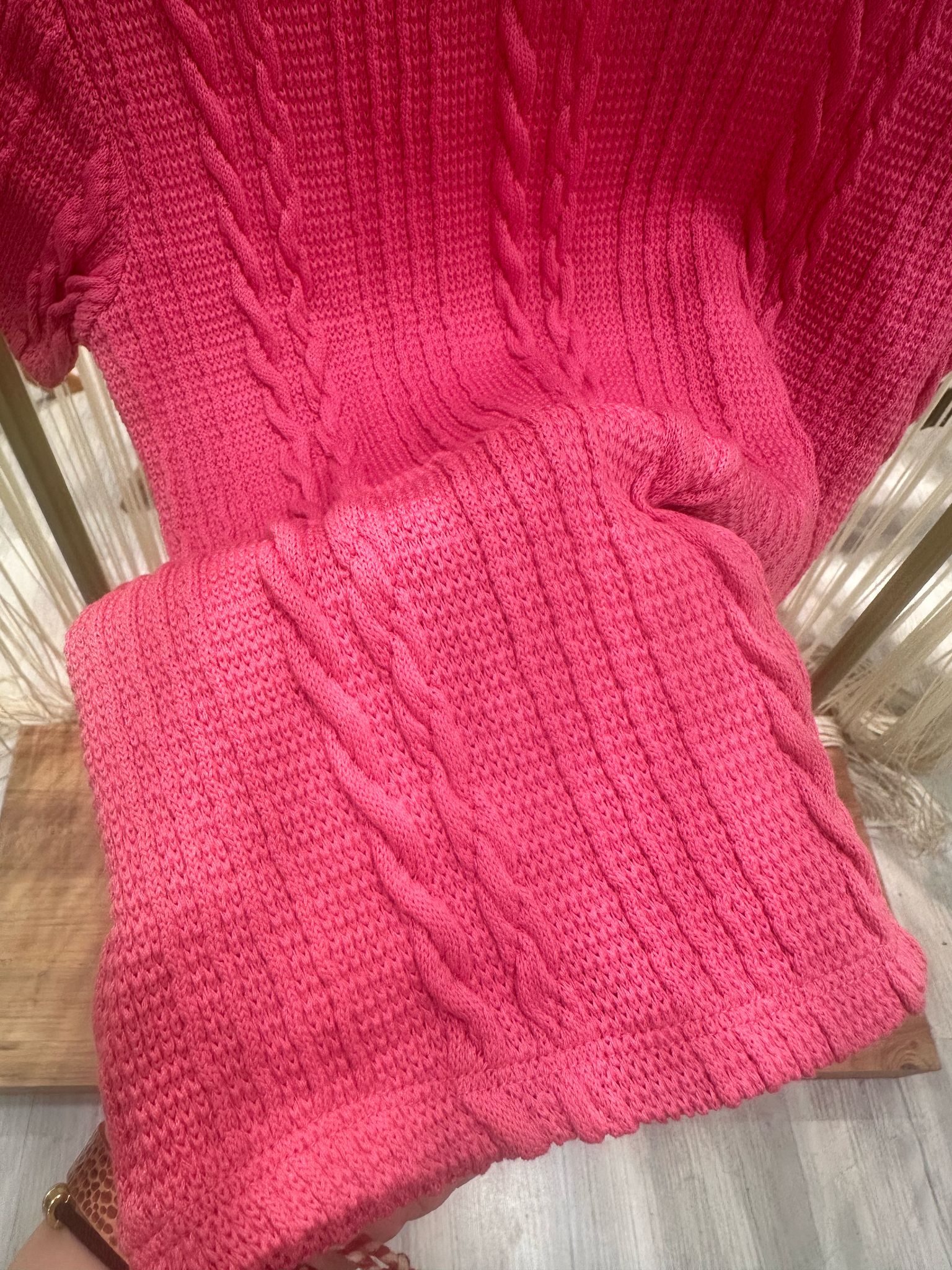 DİA DİSENO Pembe Saç Örgülü Triko görsel 2
