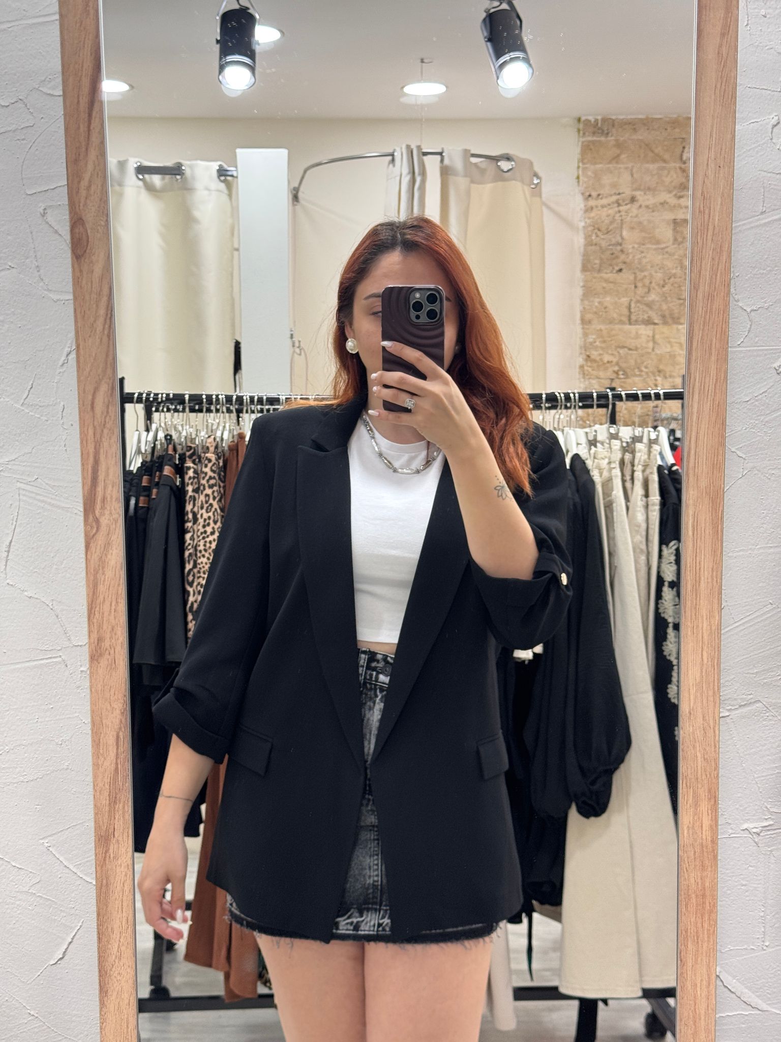 DİA DİSENO Siyah Kol Katlamalı Blazer Ceket