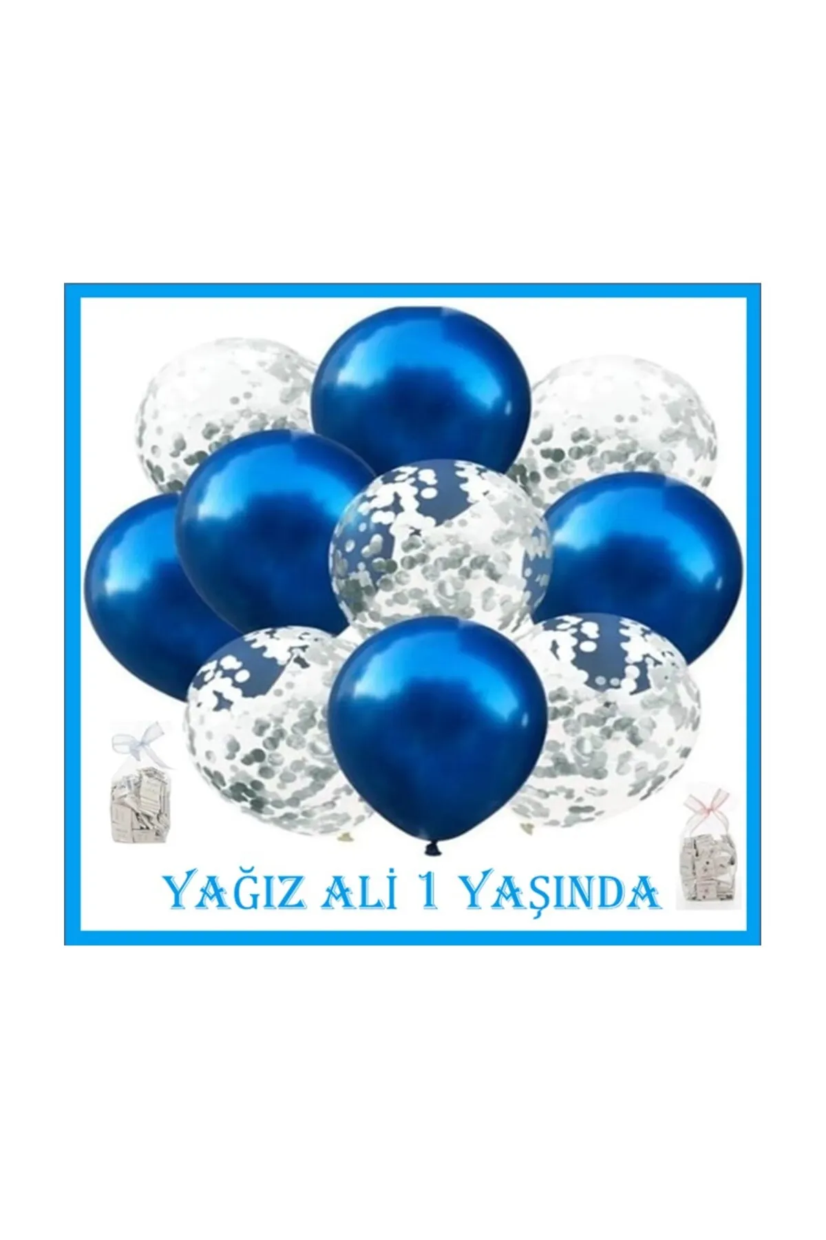 BEBEK YENİ DOĞAN DOĞUM GÜNÜ BALON BASKILI 50 Lİ DÖKME ÇİKOLATA görsel 2
