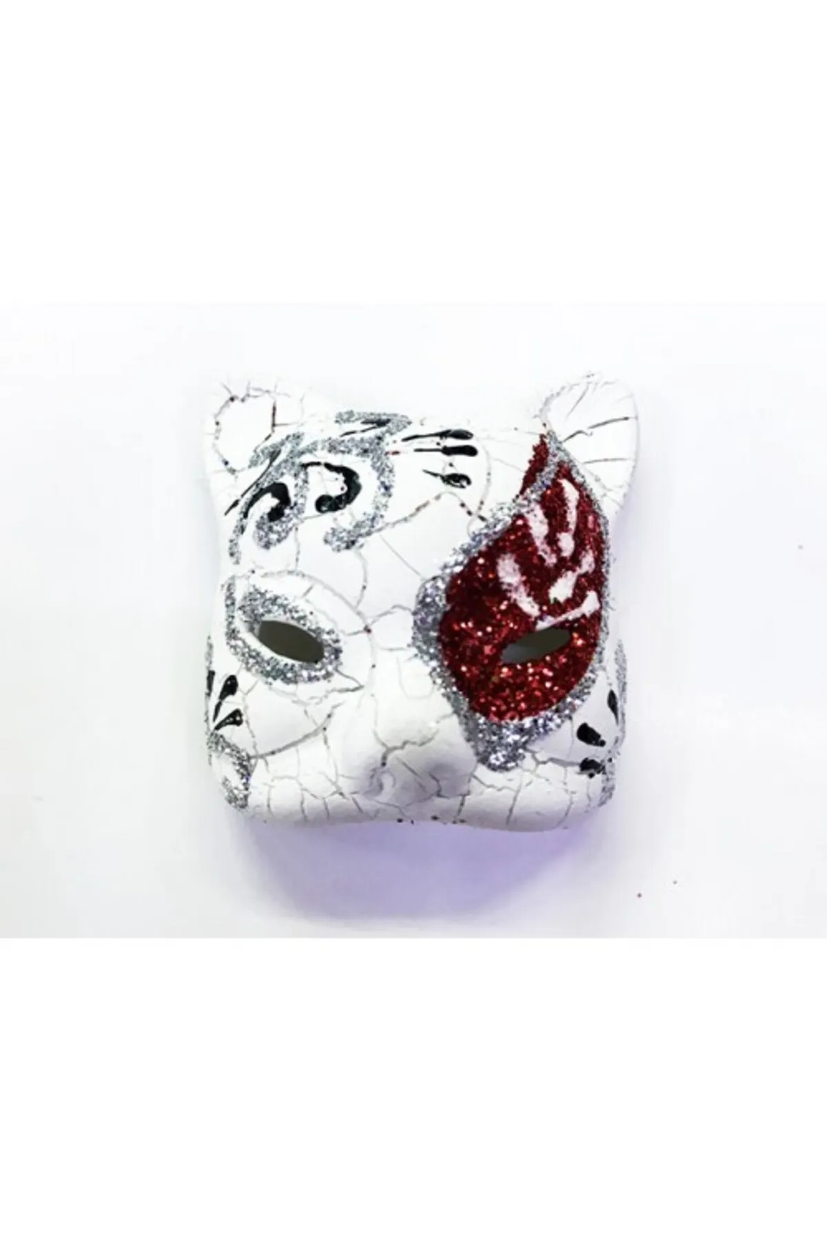 Kırmızı İşlemeli Seramik Venedik Kedi Magnet