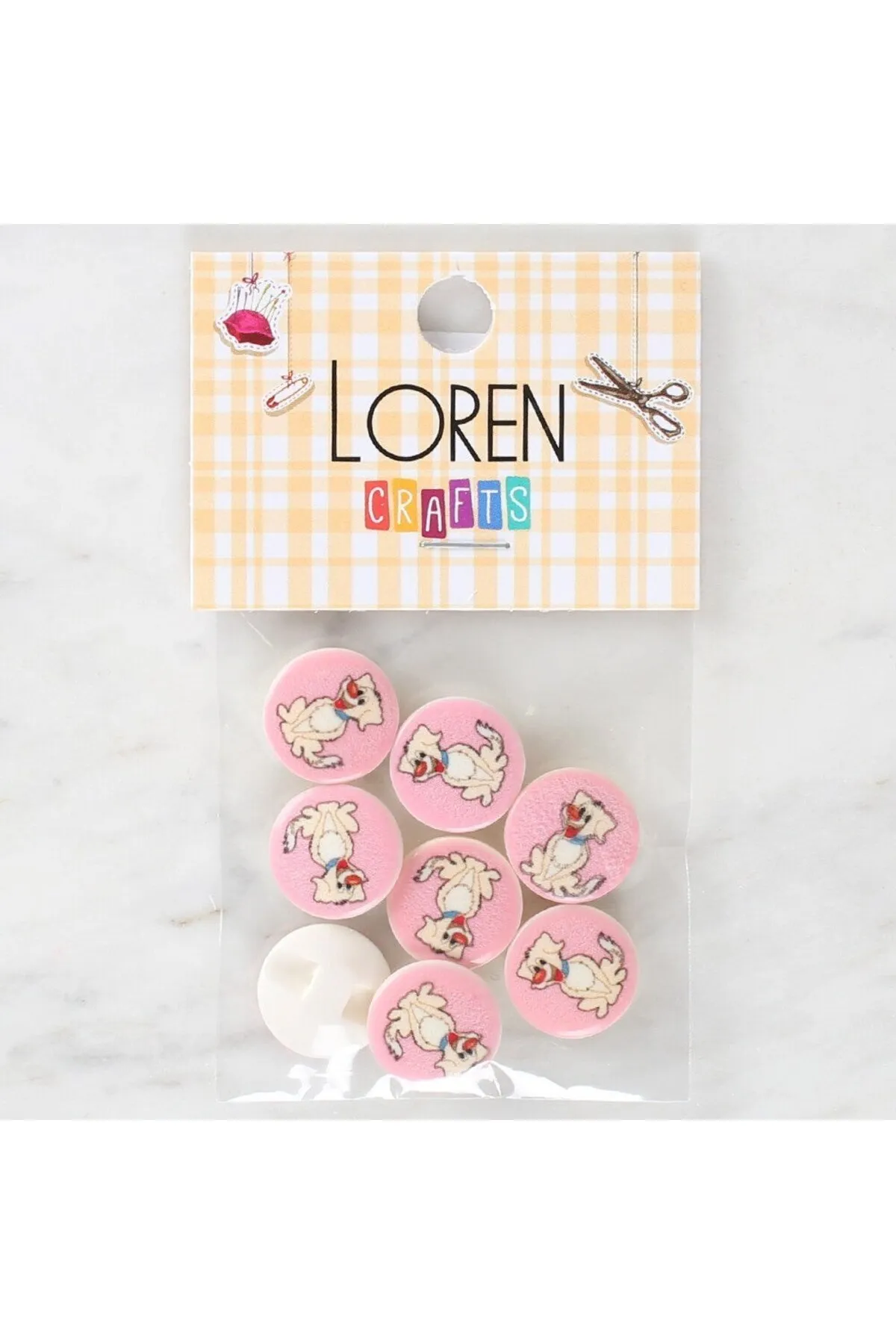 Loren Crafts 8'li Köpek Düğme - 1032